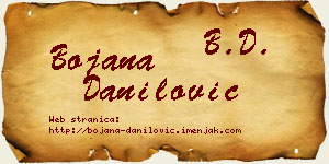 Bojana Danilović vizit kartica